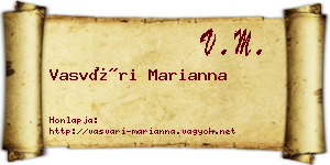 Vasvári Marianna névjegykártya