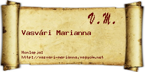 Vasvári Marianna névjegykártya